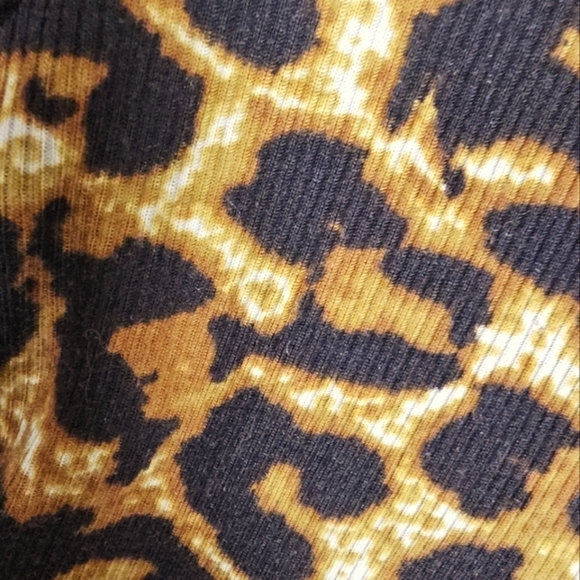 Zara Leopard Print Knit Ribbed Cropped Top - Picture 4 of 6
